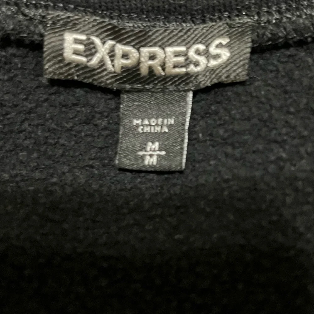 Express Women’s Black Sweater with Silver Sequined Skull Design Size Medium